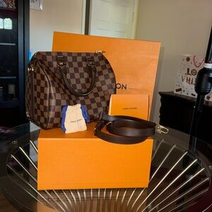 LOUIS VUITTON SPEEDY BANDOULIERE 25 DAMIER EBEBE